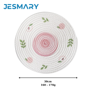 Tấm lót bàn ăn placemat hình tròn bằng sợi cotton dệt thấm nước tốt